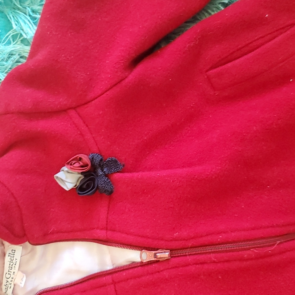 baby girls sz 12 red baby graziella winter coat - Picture 3 of 4